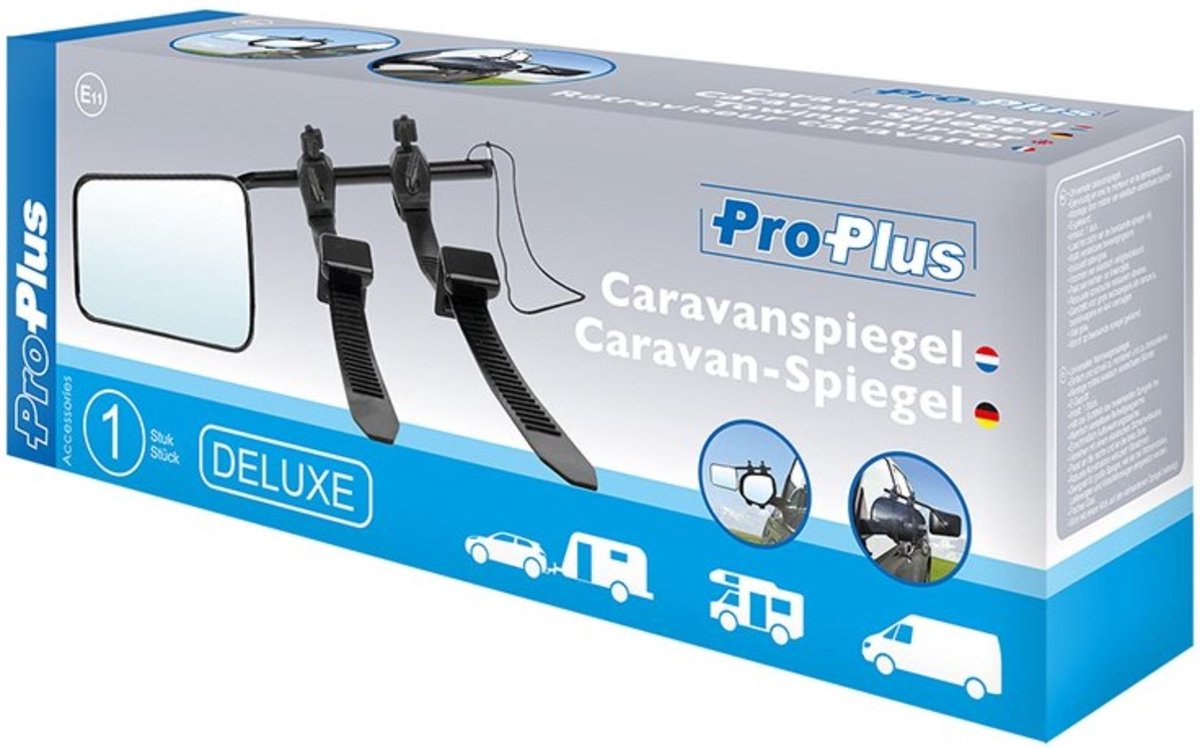 PROPLUS Pro Plus Caravanspiegel - Deluxe - Universeel Voor Links En Rechts - Zwart