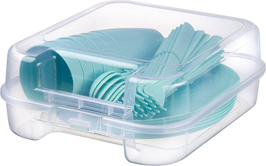  Campingservies - Picknick Bestek - 31 Delig - 6 Personen - Mintgroen