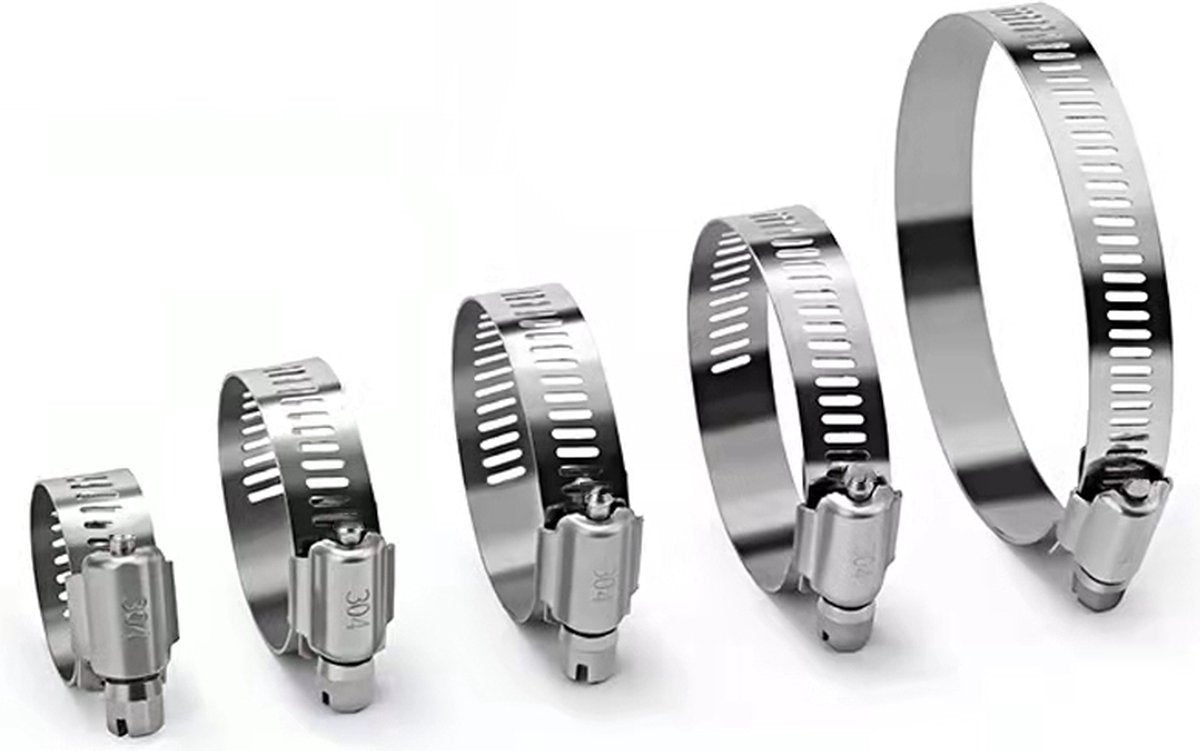  BOTC Slangklemmen Set - RVS Slangklem - Ø 8-38mm - 60 Delig