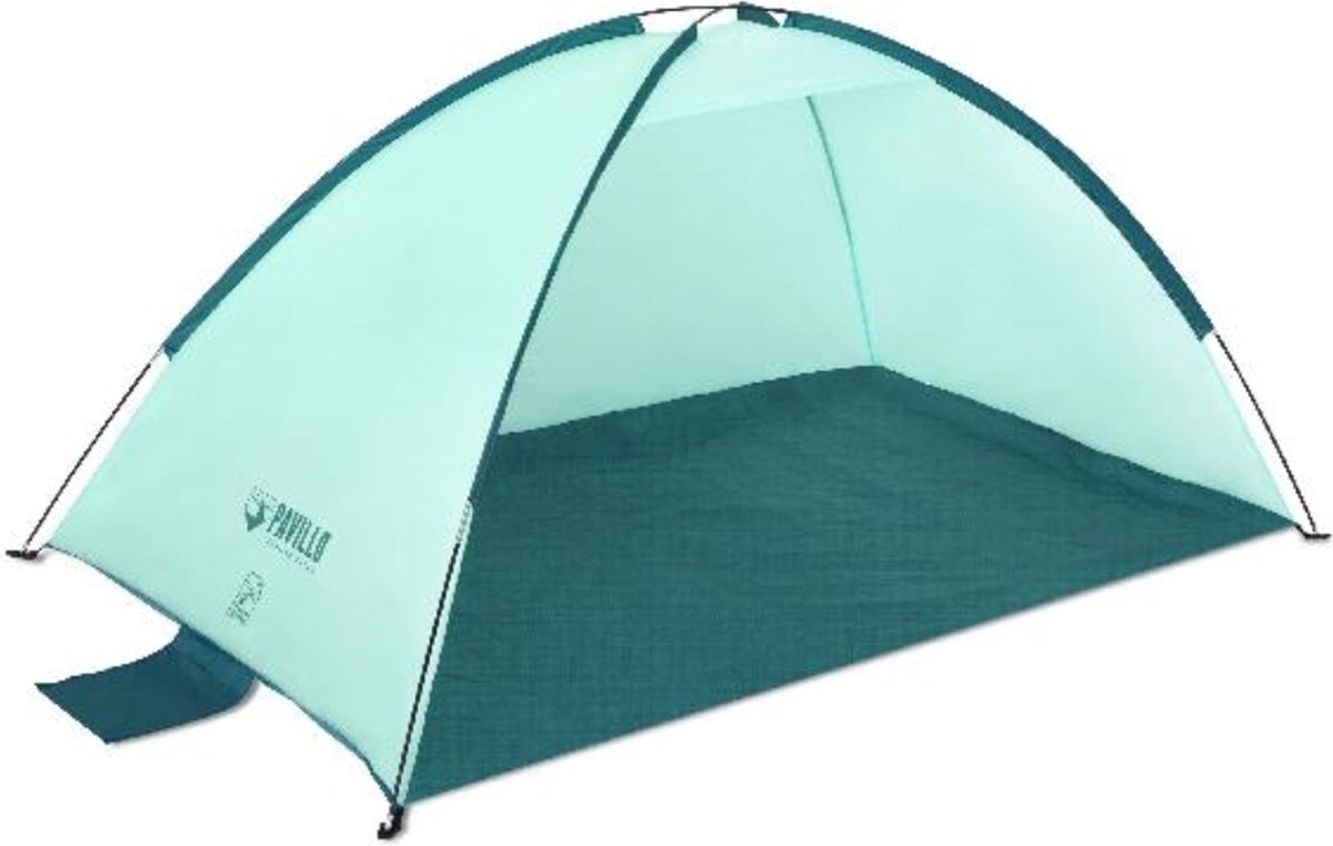  Bestway Strandtent - Pavillo - 2-Persoons - UV80 Zonbescherming - Incl. Tentharingen - Zandzakken Voor Stabiliteit - 200 X 120 X 95 CM