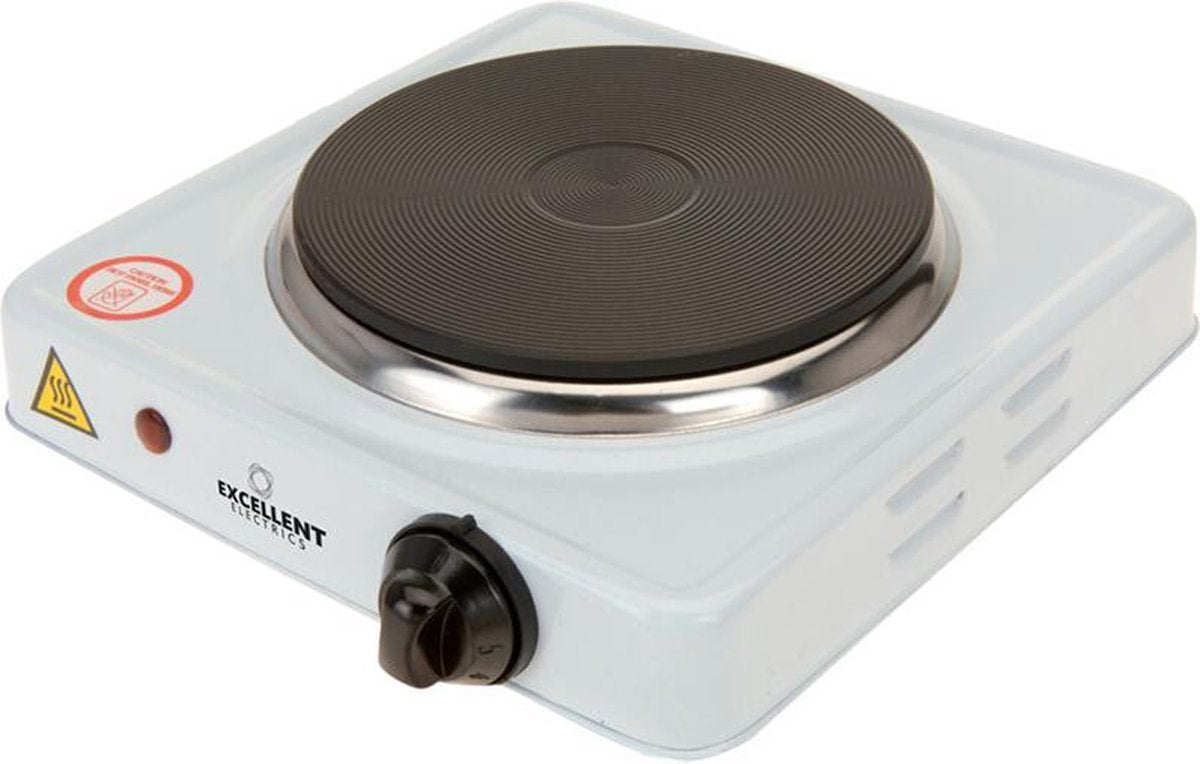 Kookplaat Basic Ø 16 Cm Elektrisch Wit Enkel Pits 1000W 5-standen 22 X 22 X 7 Cm