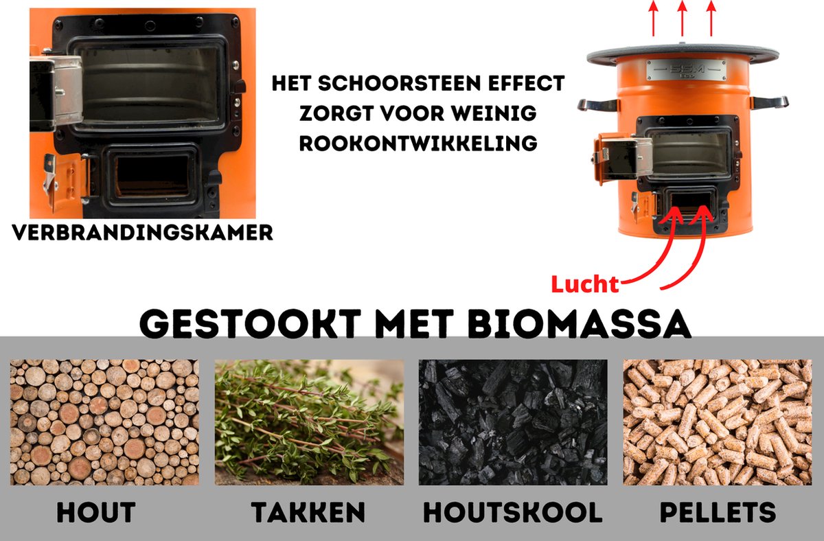  Dutch Rocket Stove - Rocket Stove - Kooktoestel Op Houtvuur - Met Draagtas - Dutch Oven