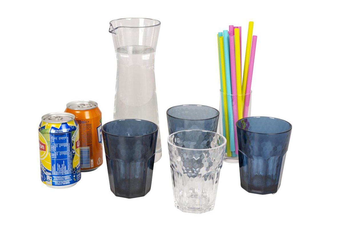  Bo-Camp - Wijn/Limonade Glas - Campingglas - Mix &amp; Match - 400 Ml - 4 Stuks