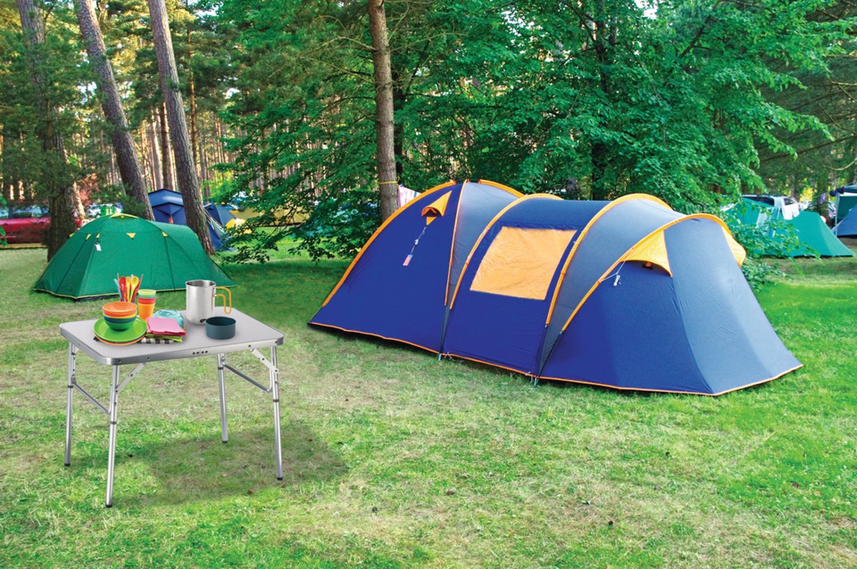 Merkloos Campingtafel - Opklapbaar - 75 X 55 X 70 Cm - Compact - Met Handvat
