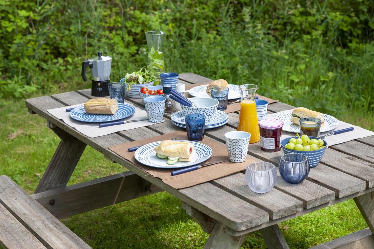 Bo-Camp - Servies - Mix &amp; Match- 16-Delig - Blauw