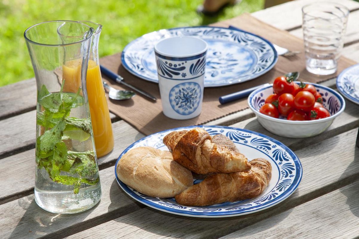  Bo-Camp - Servies - Campingbord - 16-Delig - Old Dutch - Blauw Servies