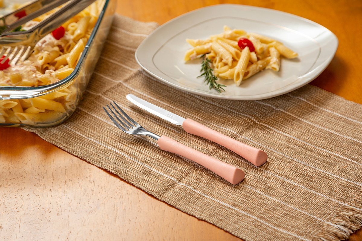  Di Solle Inova D - 6 Persoons Bestekset - Handige Opbergbak Met Raspdeksel - 26 Delig - Baby Pink