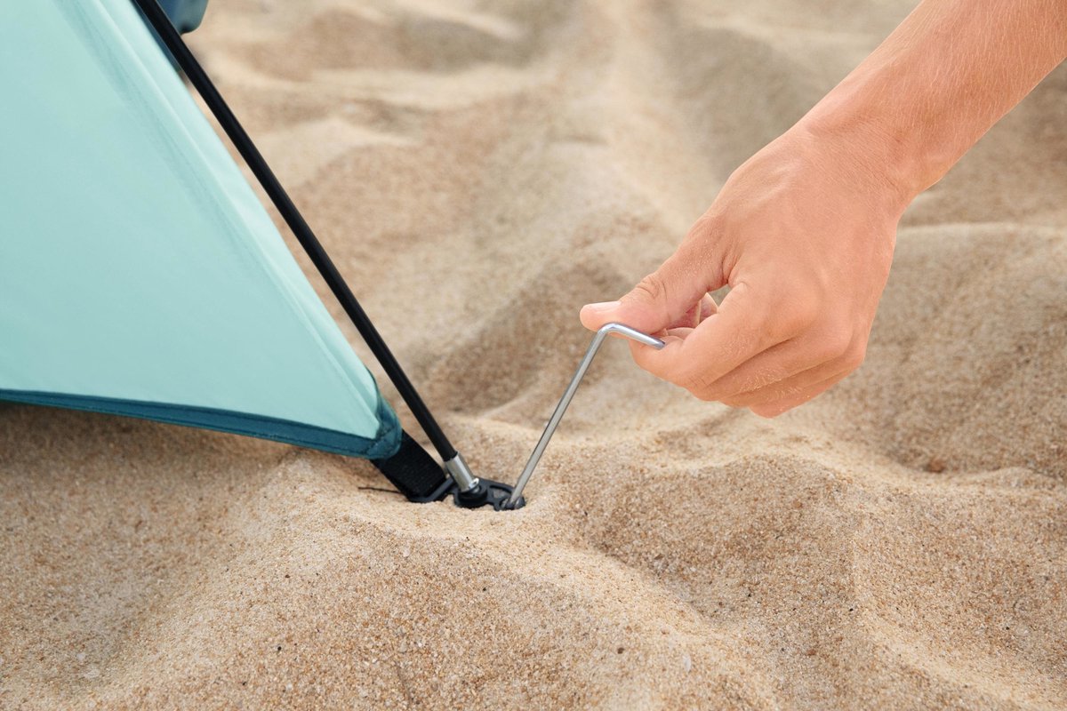  Bestway Strandtent - Pavillo - 2-Persoons - UV80 Zonbescherming - Incl. Tentharingen - Zandzakken Voor Stabiliteit - 200 X 120 X 95 CM