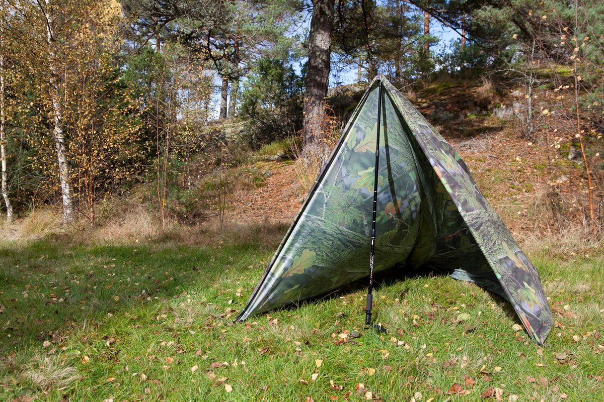  MacGyver® ‘3-in-1’ Tent | Tarp – Schaduwdoek – Hangmat | Strandtent | Outdoor-tent | Shelter | Vistent | 280 X 280 Cm | Camouflage | Waterdicht | Lichtgewicht