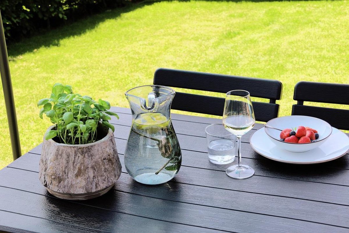  ERRO Vouwtafel - Houtlook - 180x74cm - Zwart