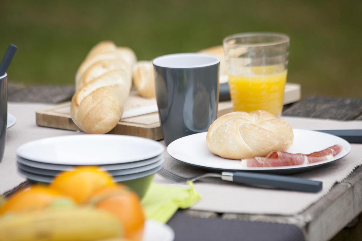  Bo-Camp Servies - Campingbord - 100% Melamine - 16-delig - Grijs
