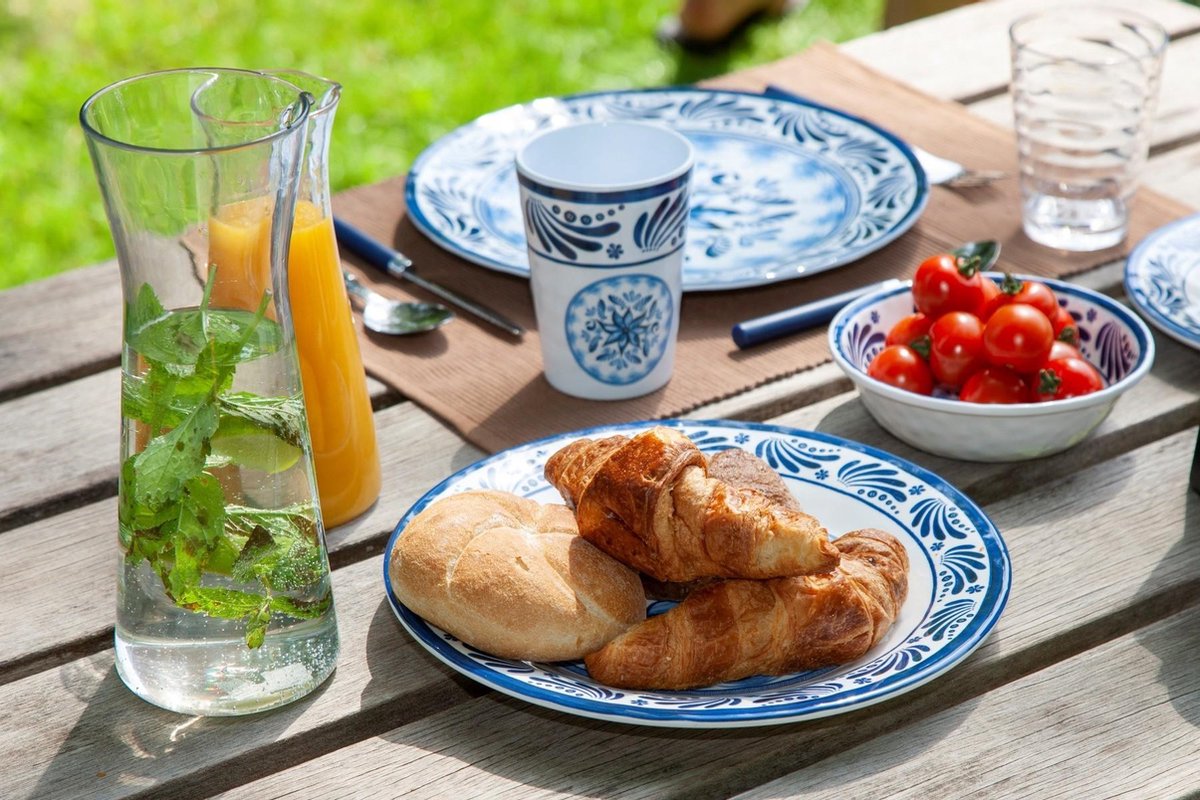  Bo-Camp - Servies - Campingbord - 16-Delig - Old Dutch - Blauw Servies