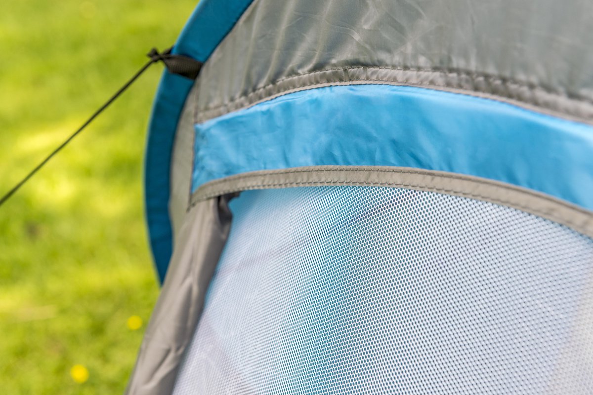  Dunlop Pop Up Tent 220 X 120 X 90 Cm - Grijs/ Blauw - 1 Persoons