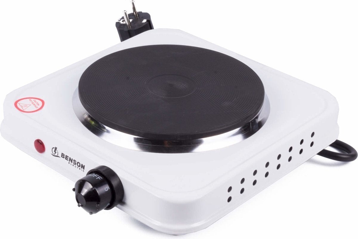  Benson Kookplaat - Enkel - Wit - 1000W