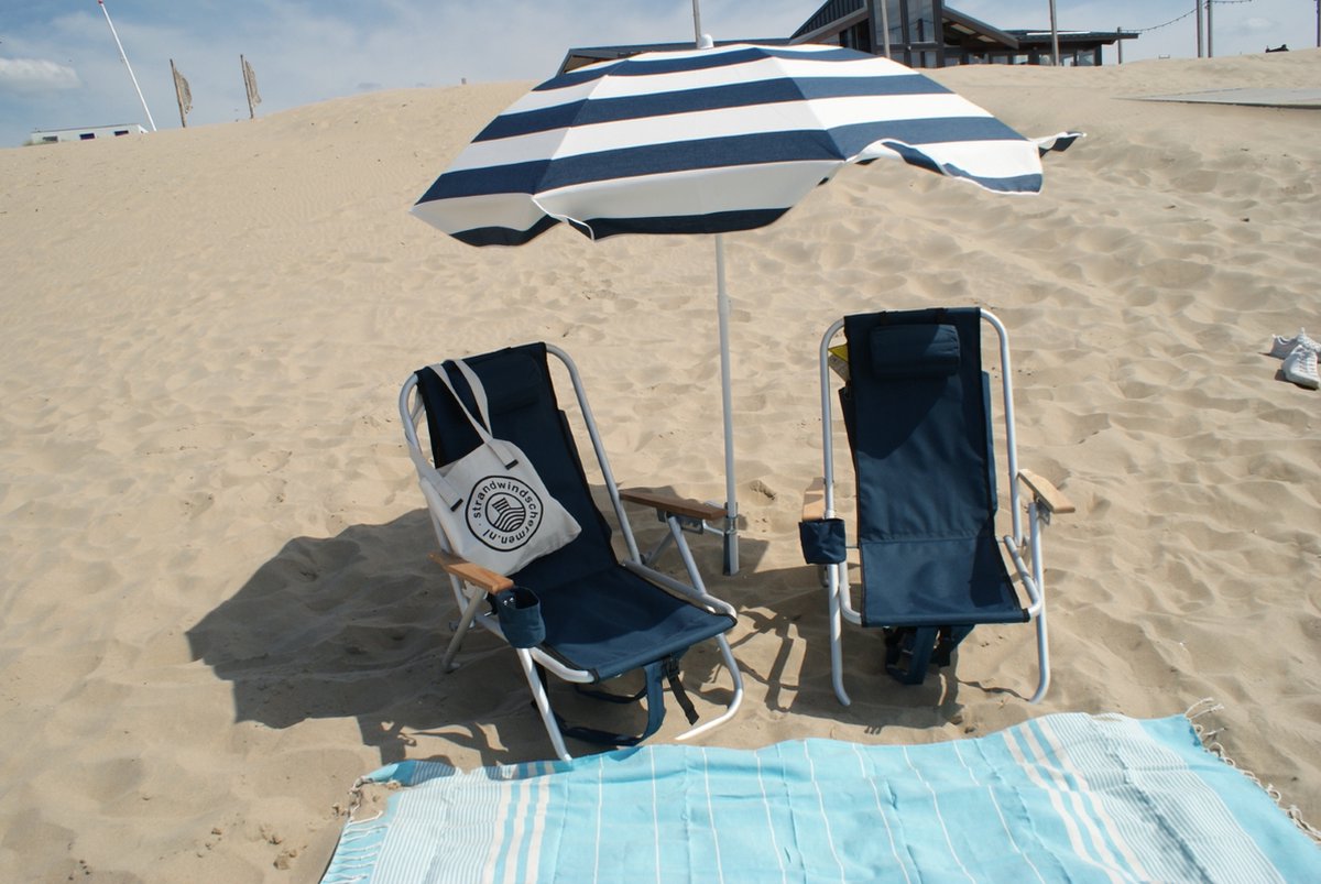  Strandstoel Verstelbaar Rugleuning 4 Standen Rugzak Inklapbaar Beach Chair Opvouwbaar