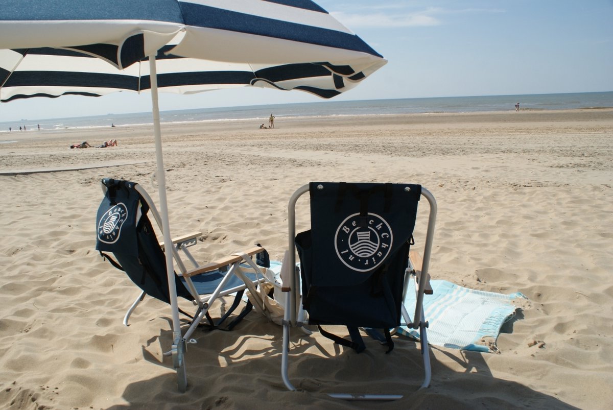  Strandstoel Verstelbaar Rugleuning 4 Standen Rugzak Inklapbaar Beach Chair Opvouwbaar