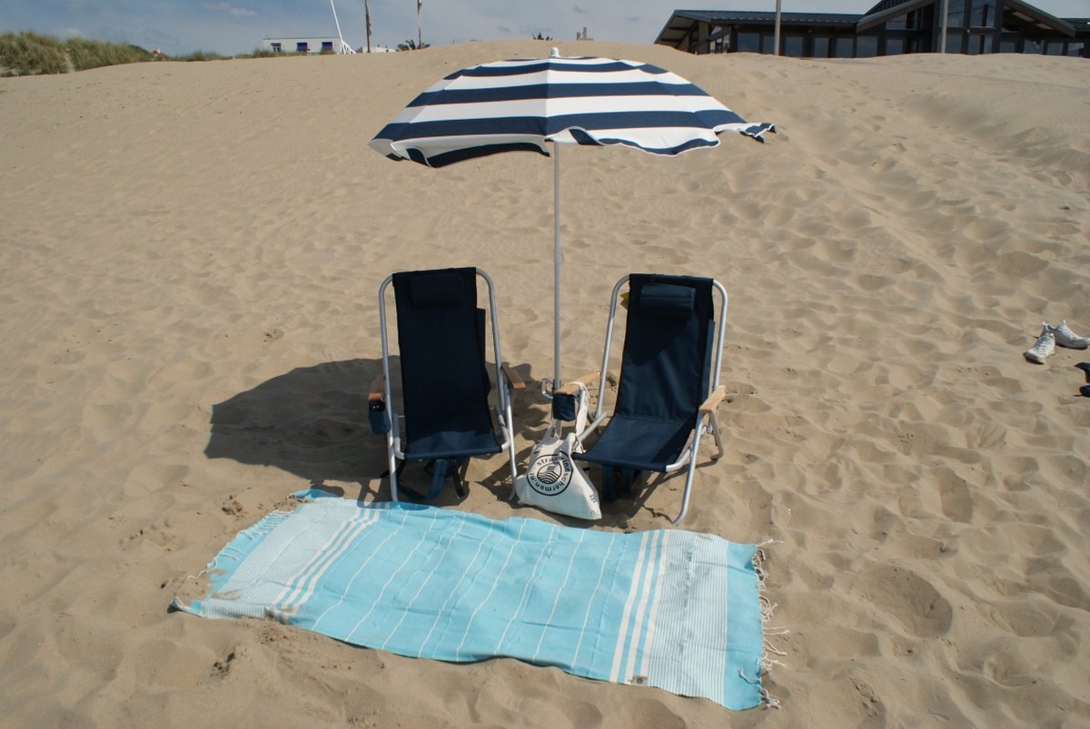  Strandstoel Verstelbaar Rugleuning 4 Standen Rugzak Inklapbaar Beach Chair Opvouwbaar