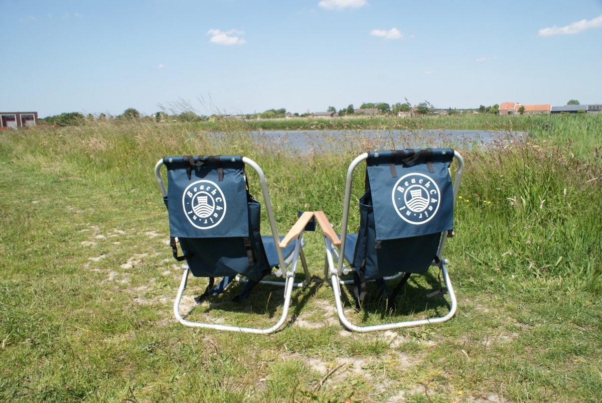  Strandstoel Verstelbaar Rugleuning 4 Standen Rugzak Inklapbaar Beach Chair Opvouwbaar