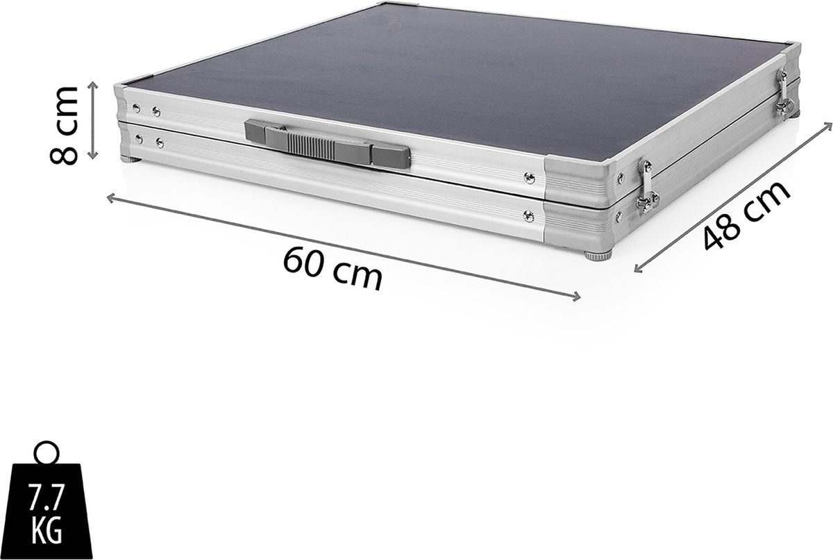  Campart Campingkast CU-0724 – Opvouwbaar En Verstelbaar - 4 Verstelbare Poten - 3 Lagen - Aluminium Frame - Grijs