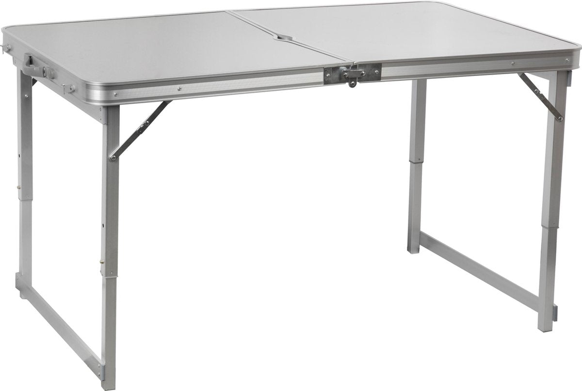  Capture Outdoor, "Camp6 AL-120L" Luxe Inklapbare Stabiele Kampeertafel, Voor 6 Personen, Aluminium, 70x120cm, Aluminium Vierkante Poten, In De Hoogte Regelbaar, Inklapbaar In Een Draagbare Koffer Formaat, Met Steun Voor Parasol, …