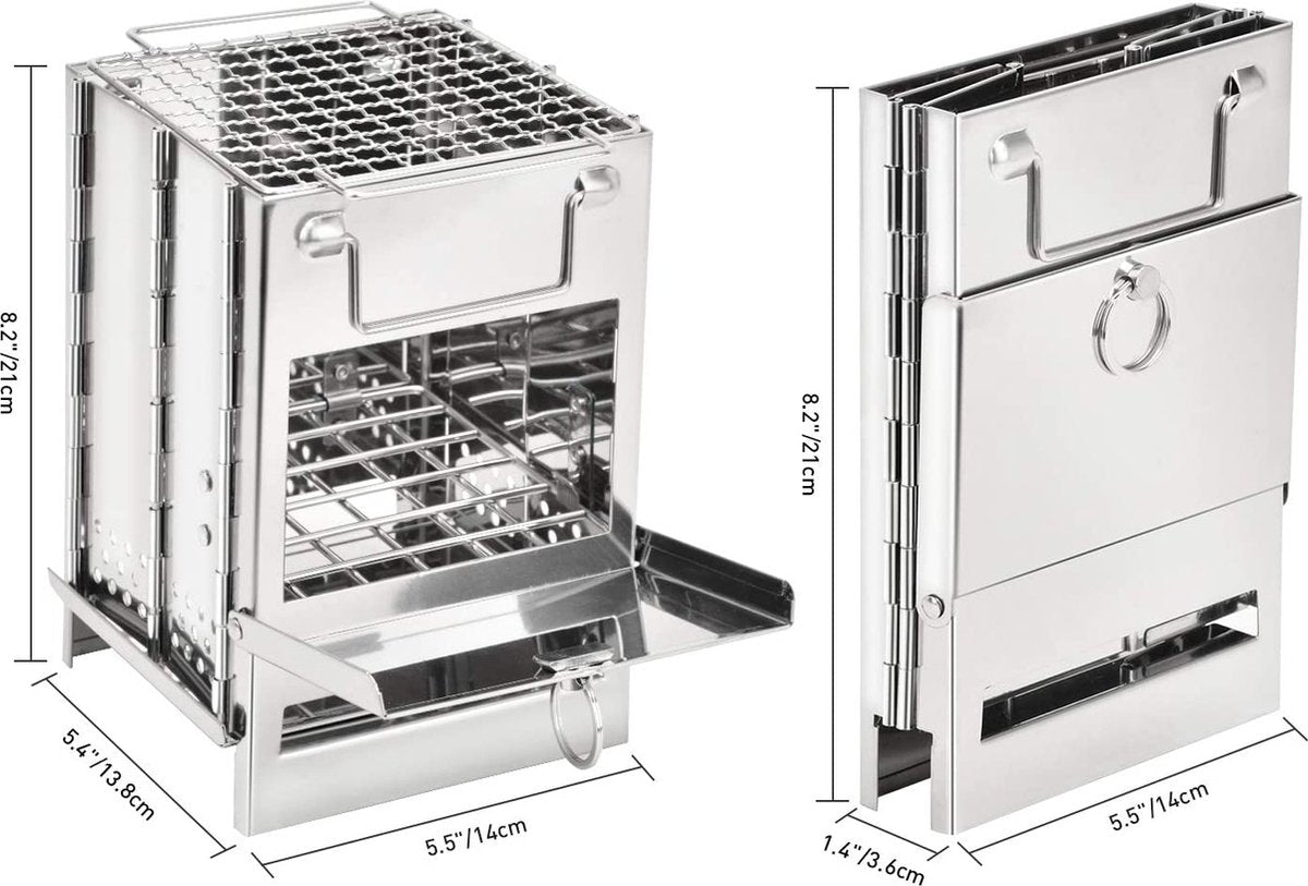  House Of Husk Draagbaar Houtkachel Voor Kamperen - Klein Camping Oven - Kampeer Kachel - Camping Kooktoestel - Camping Accessoires