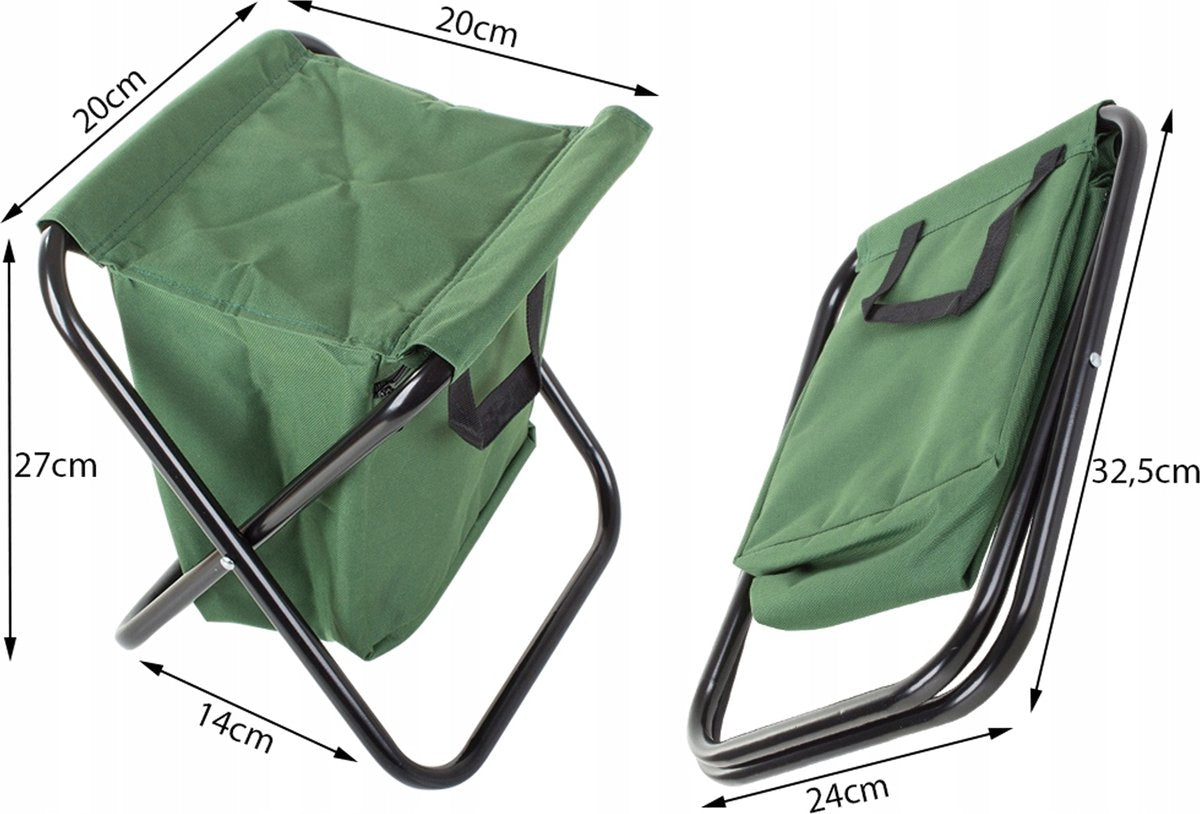  Viskrukje - Visserstoel - Campingstoel - Toeristen Visstoel - Reiskruk - Zak Met Ritssluiting - Opvouwbaar - Draagbaar - 26 CM - Rheme