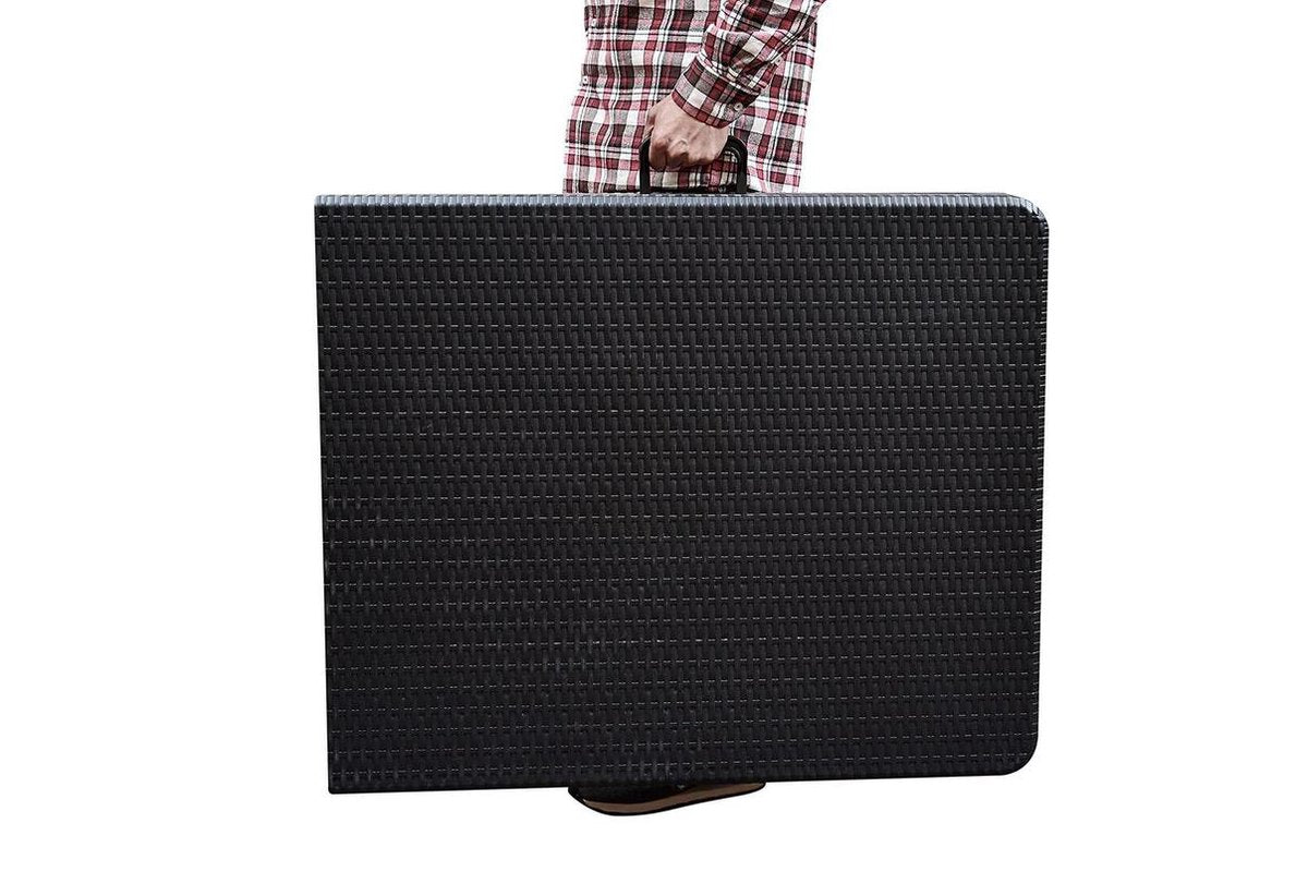  ERRO Vouwtafel - Wickerlook - 180x74cm - Zwart
