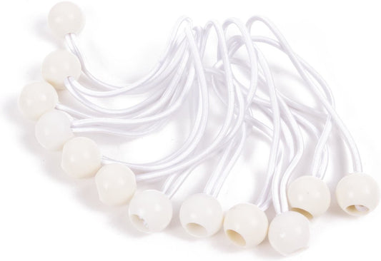  Elastiek Met Bal Wit - 12 Delig - Spanelastiek - 17cm - Benson