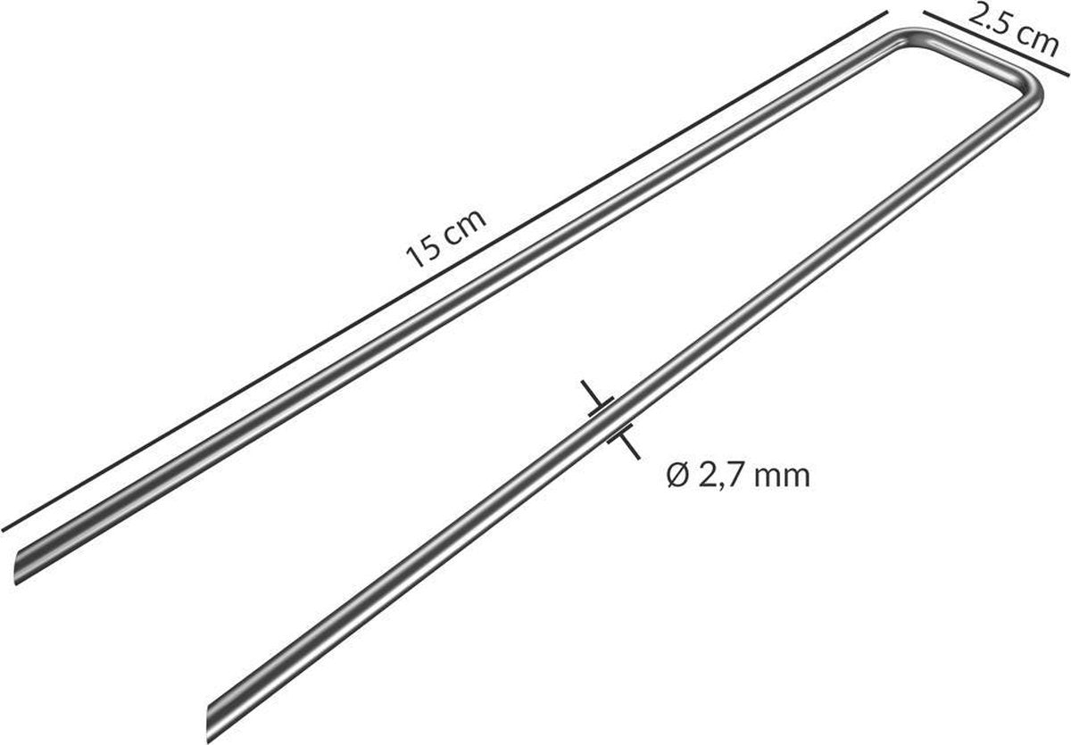  Gardebruk Haringen Set Van 50 Gegalvaniseerd Staal LxØ 150x2,7mm