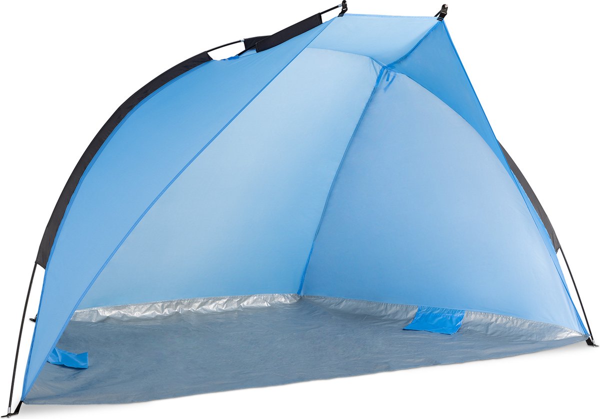  Navaris Windscherm Voor Het Strand - Zon- En Windbescherming Voor Drie Personen - Pop-up Speeltent Met UV- Bescherming - Beach Shelter Met Draagtas
