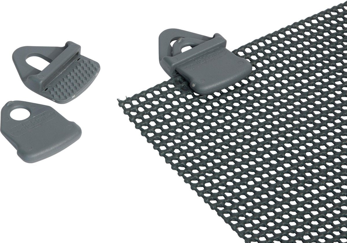  Bo-Camp Tenttapijt Clips - Universeel - 4 Stuks - Grijs