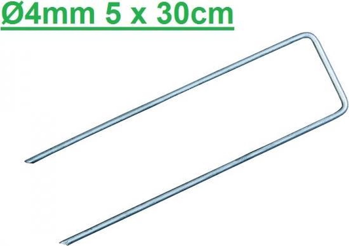 Merkloos 50 Stuks Gronddoekpen(nen), Kunstgraspen(nen), Worteldoekpen(nen) Ø4mm - 5 Cm Breed En 30 Cm Lang