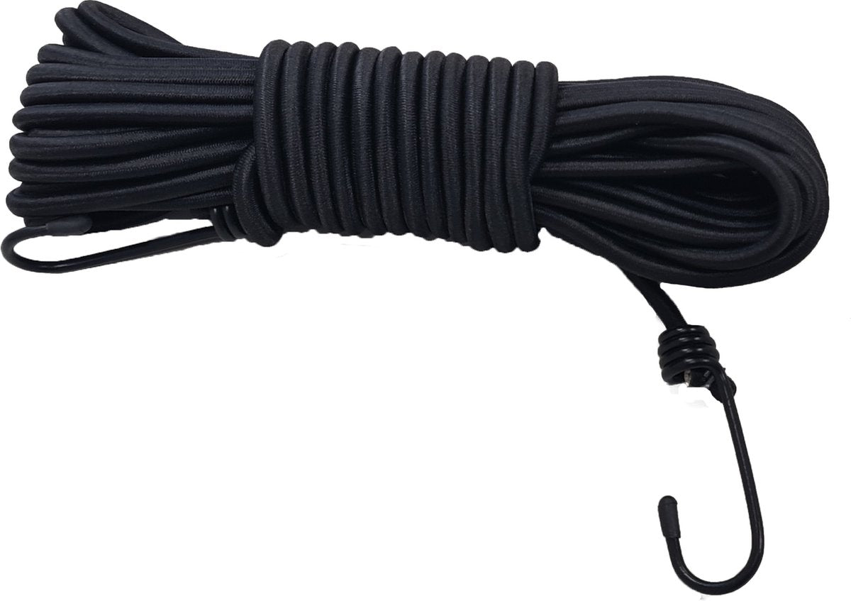 Merkloos Elastiekkoord - 10mtr - 10mm - Zwart - Bundel - Elastisch Koord