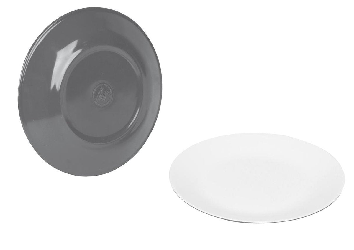  Bo-Camp Servies - Campingbord - 100% Melamine - 16-delig - Grijs