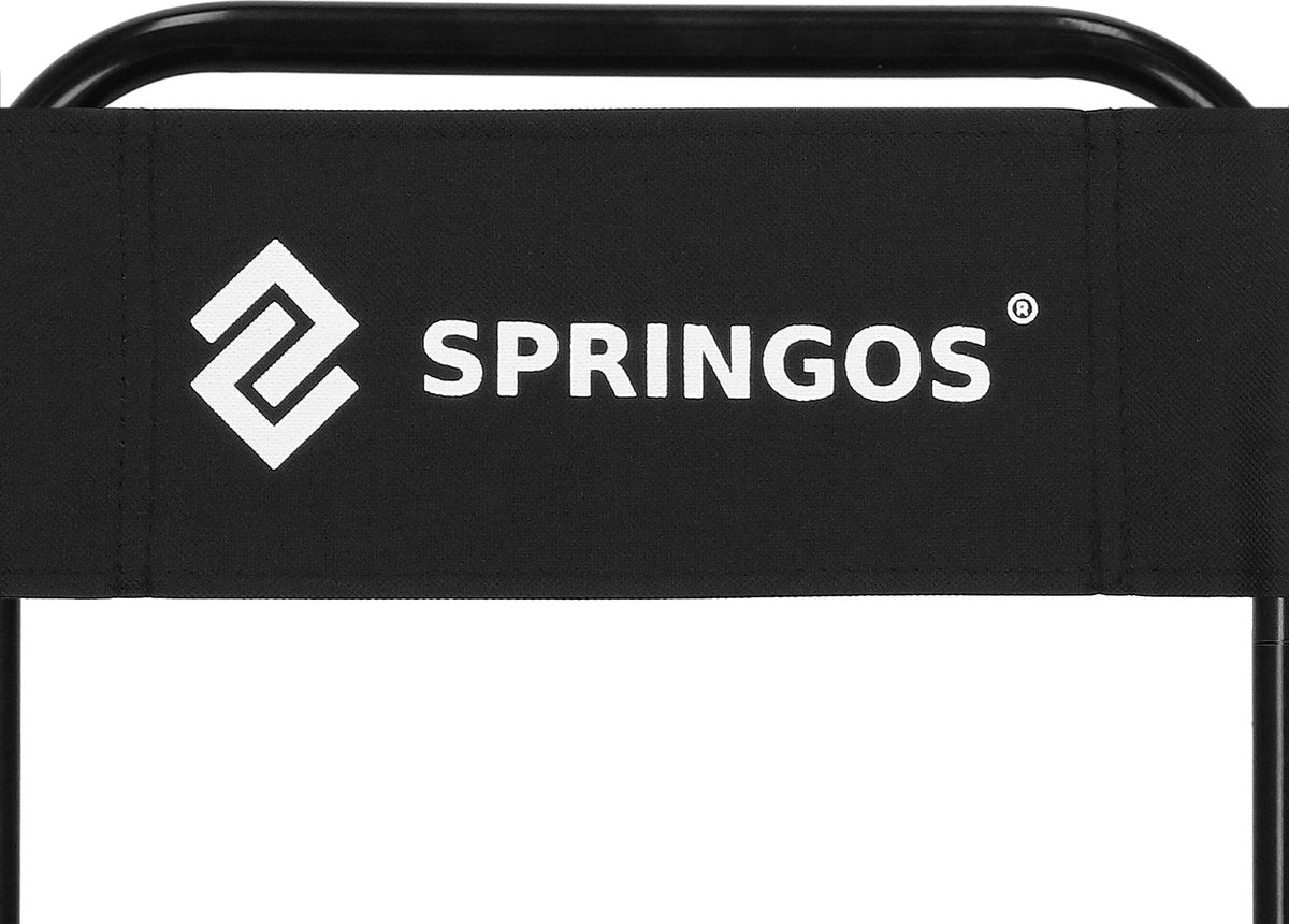  Springos Campingstoel | Kampeerstoel | Vouwstoel | Klapstoel | Zwart