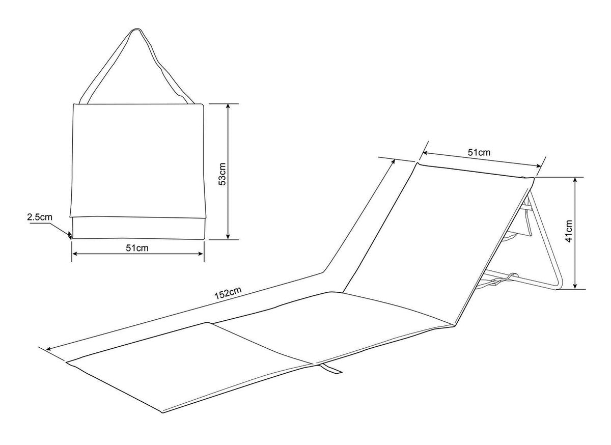  Intimo Strandmat - 2 Stuks - Grijs - 100x51x41cm