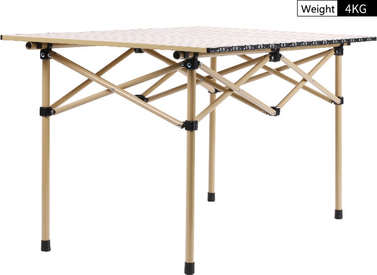  Buxibo - Lichtgewicht Vouwbare Campingtafel - Inklapbaar - Vis/Tuin/Picknick Tafel - Kamperen - Met Opberghoes - Aluminium - Grijs