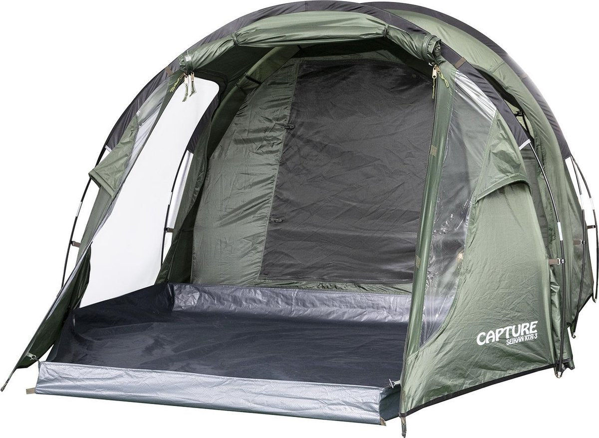  Capture Outdoor, 3-Man XXL Tent "Seikan XTR-3", Voor 3 XXL Personen, 215x400x155cm, DeLuxe Tent En Canvas, "Airflow System", …