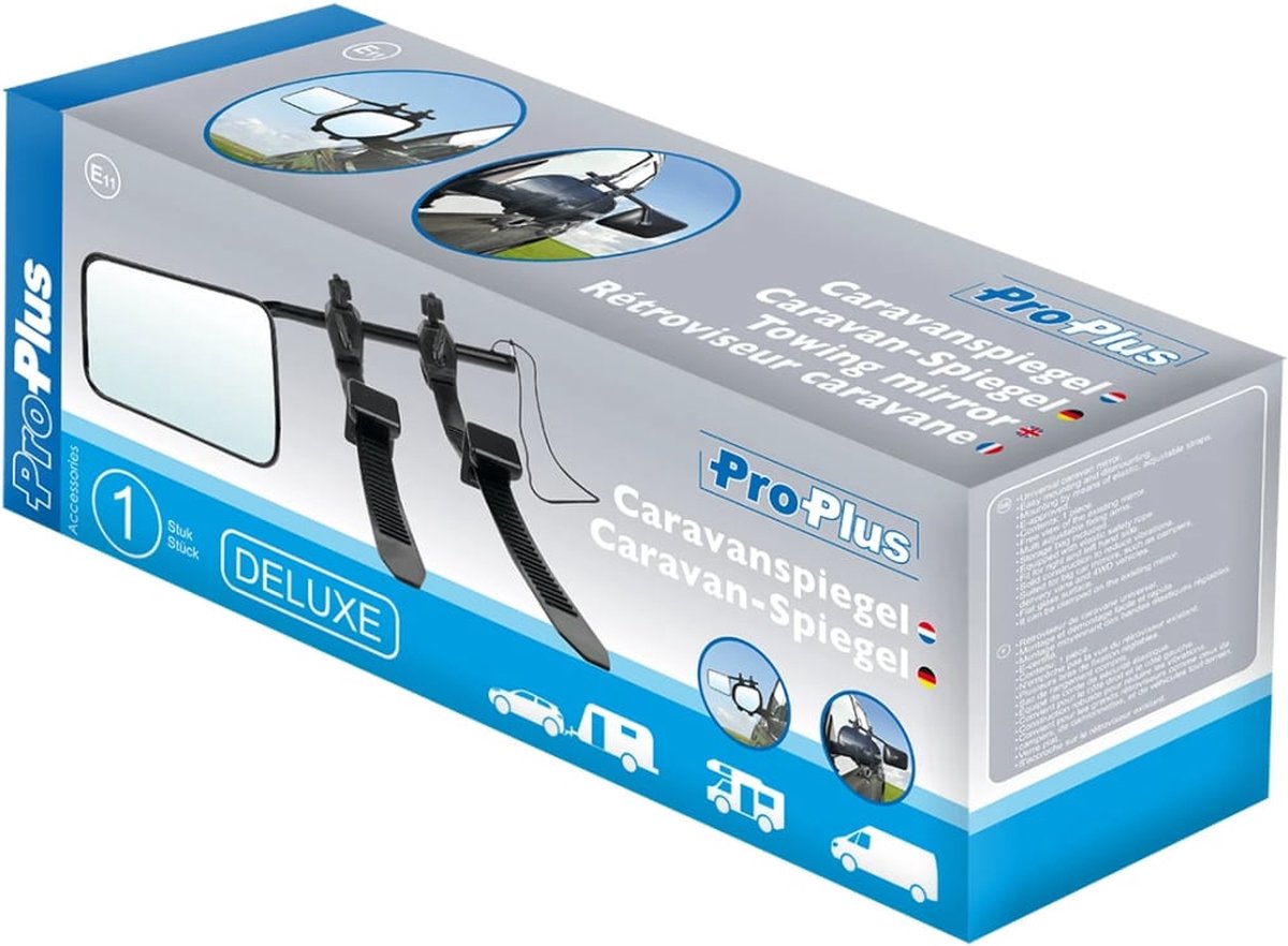 PROPLUS Pro Plus Caravanspiegel - Deluxe - Universeel Voor Links En Rechts - Zwart