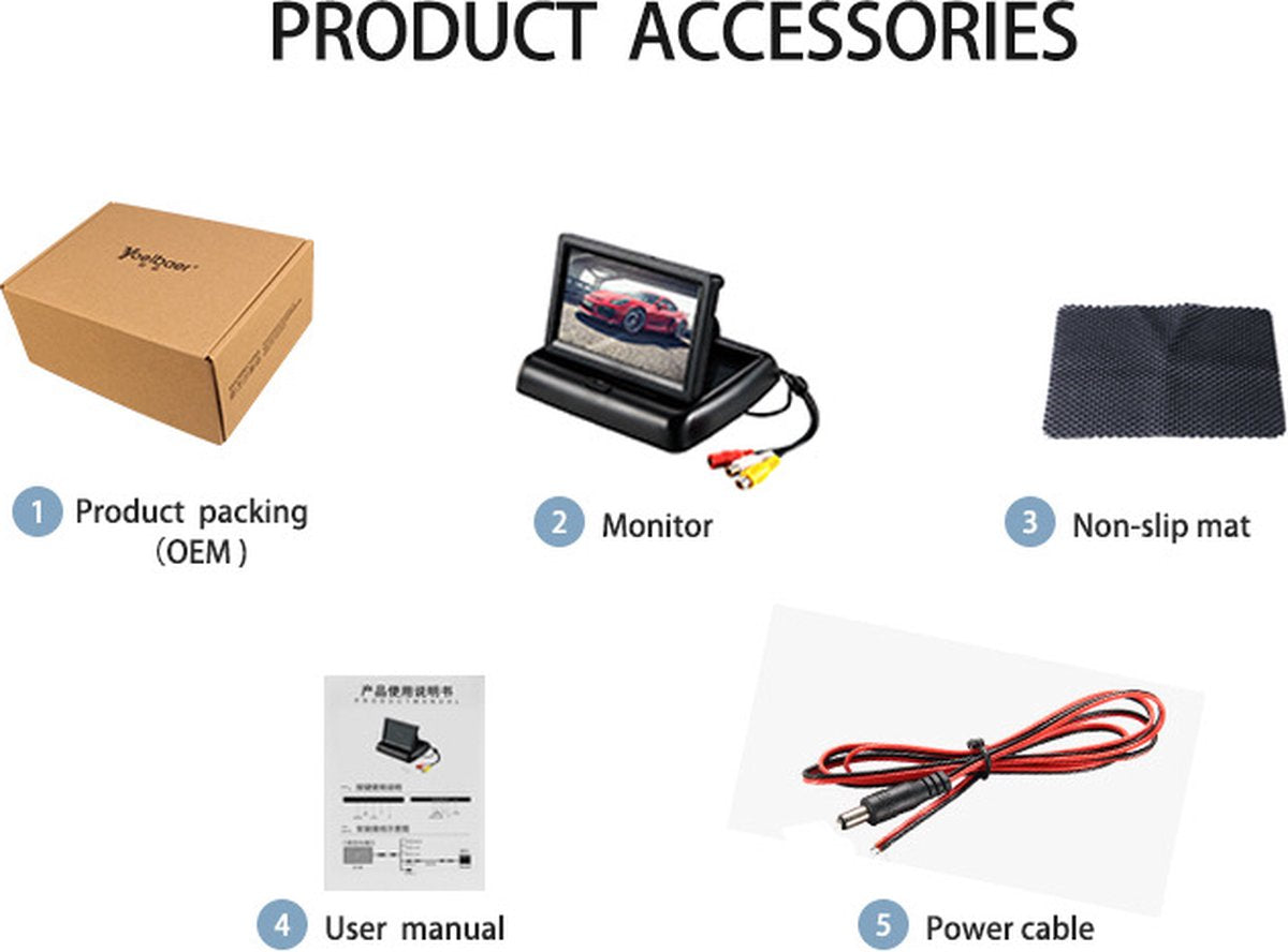  Yoelbaer Draagbare Display 4.3 Inch Color LCD TFT Monitor