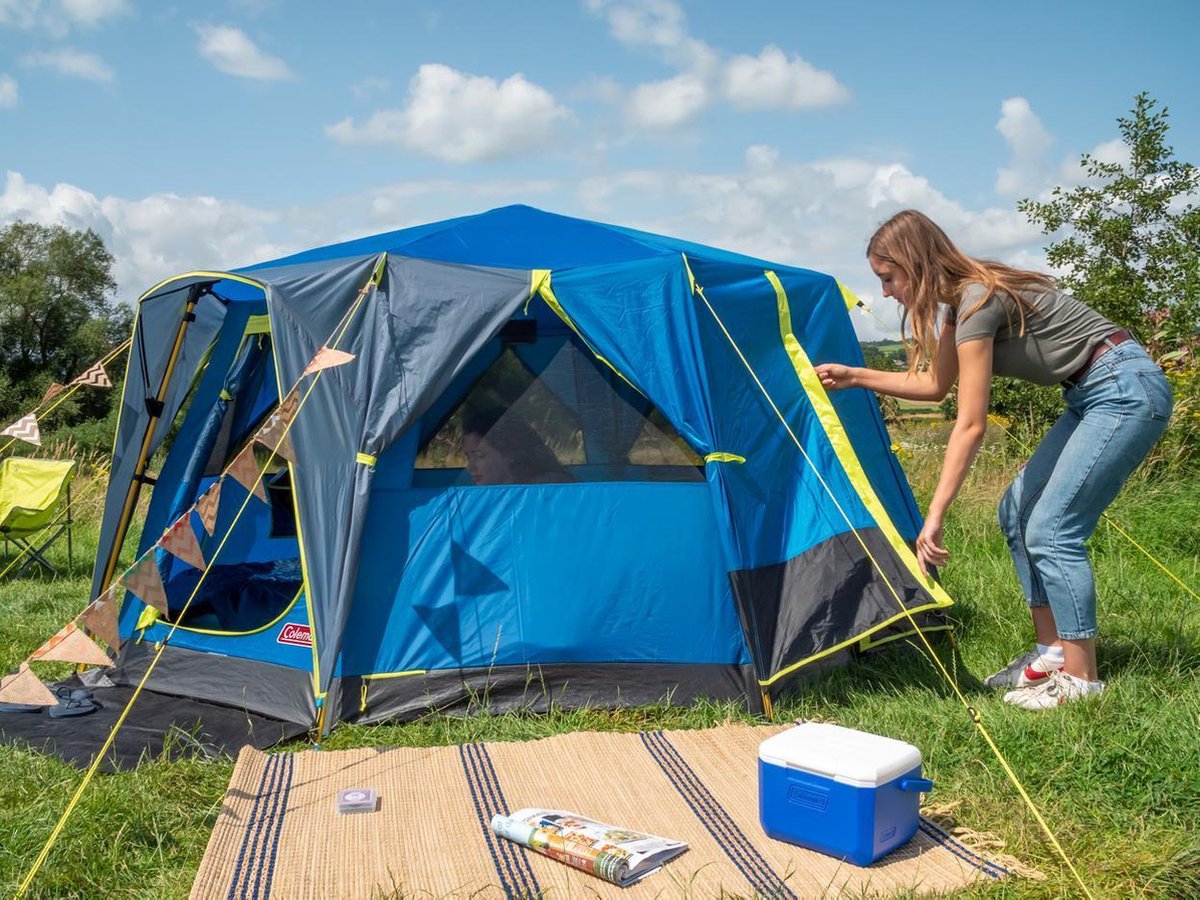  Coleman OctaGo Tent - Festival - 3-Persoons - Blauw/lime