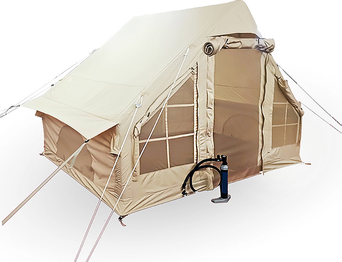  Opblaasbare Vier Persoons Tent Beige 300x200x210 Cm