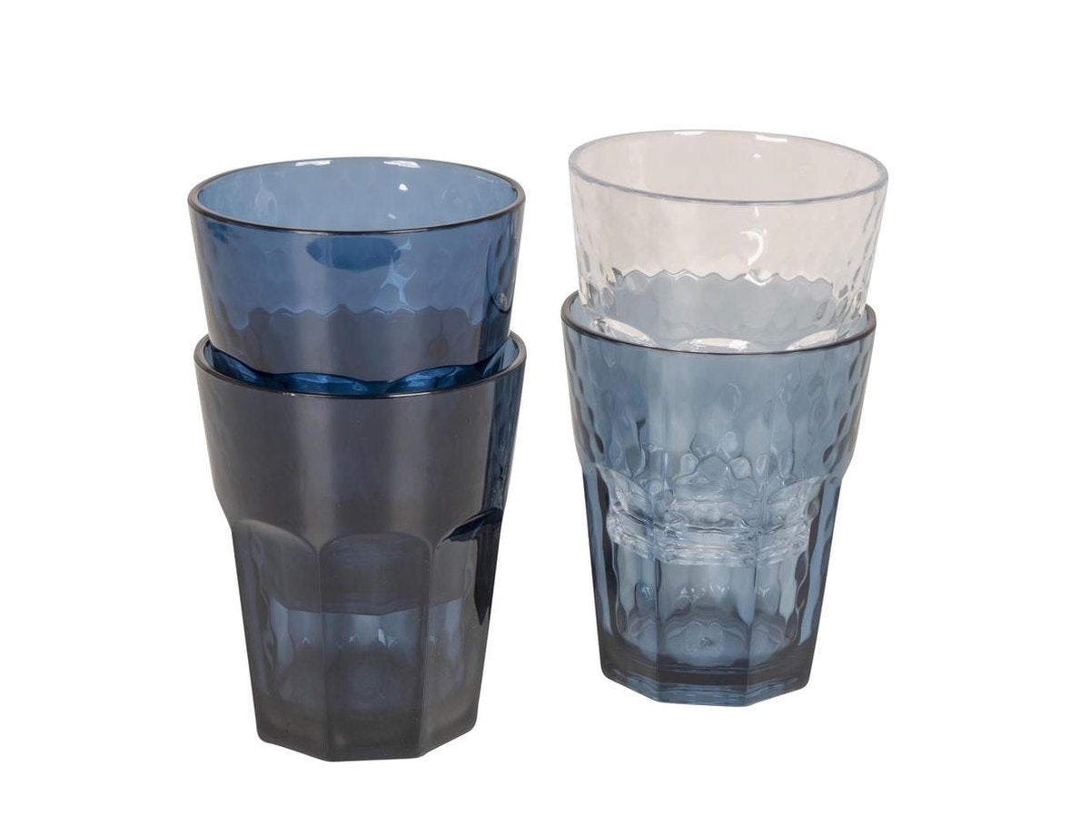  Bo-Camp - Wijn/Limonade Glas - Campingglas - Mix &amp; Match - 400 Ml - 4 Stuks