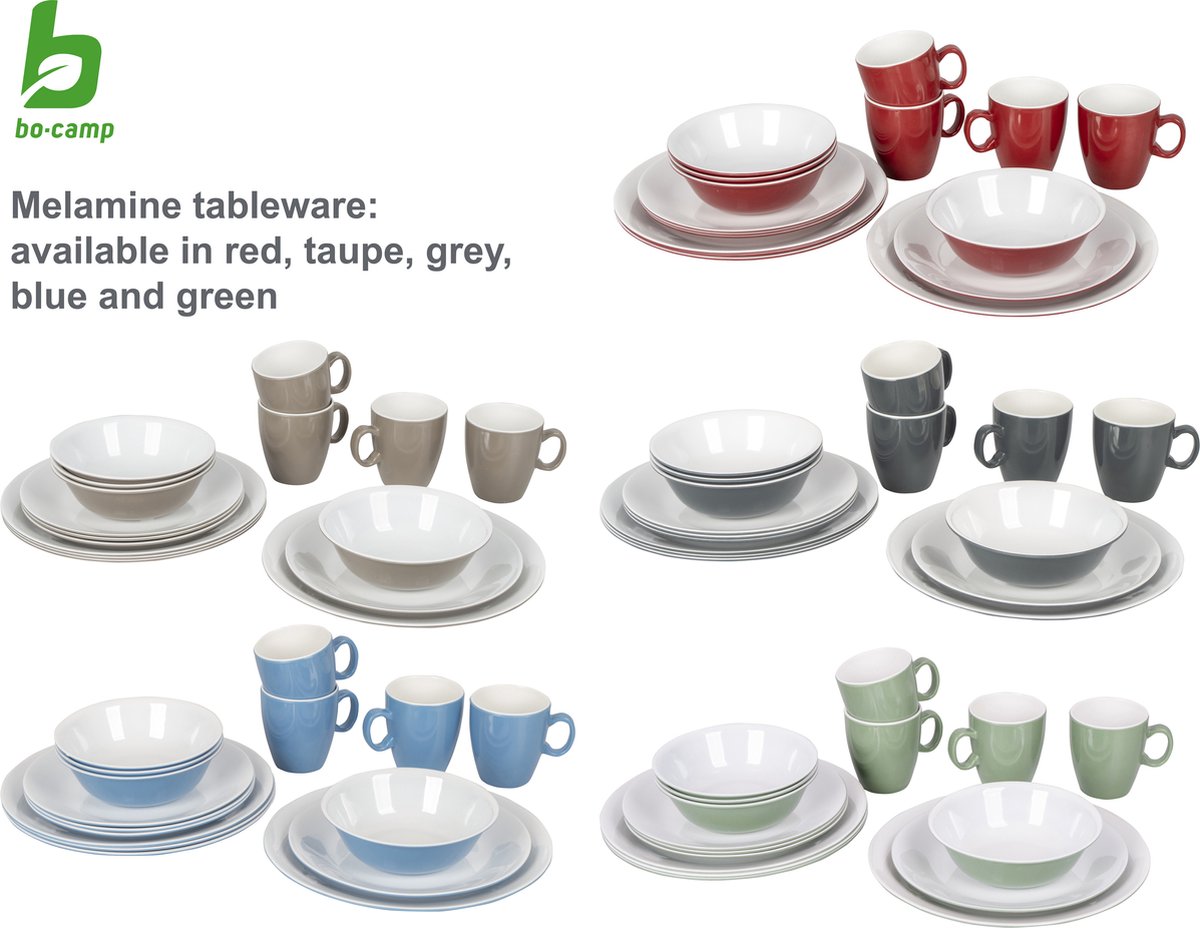  Bo-Camp Servies - Campingbord - 100% Melamine - 16-delig - Groen