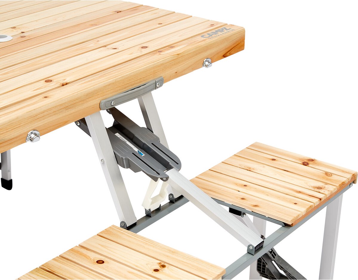  CAMPZ Fir Wood Picknicktafel, Bruin/grijs