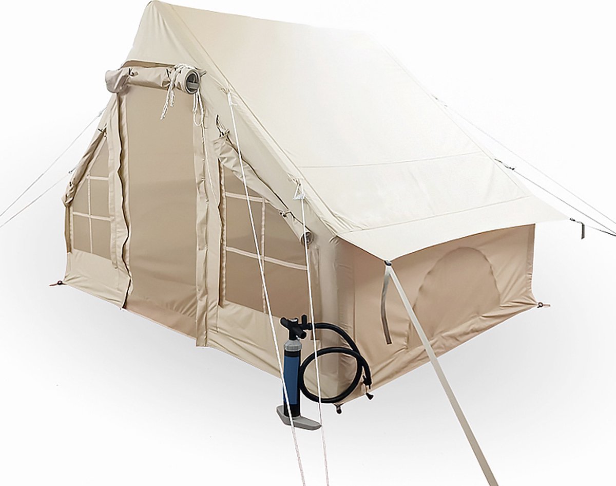  Opblaasbare Vier Persoons Tent Beige 300x200x210 Cm