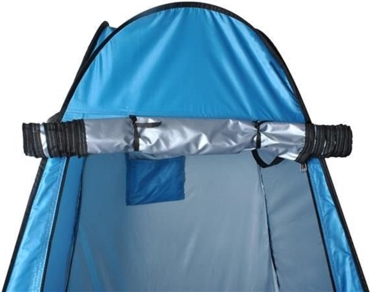 Merkloos 4 In 1 Pop-up Douchetent Voor Omkleden, Douchen, Toilet En Opslag - 1 Persoons Tent - Camping Douche En Omkleedtent - Inclusief Haringen En Draagtas - 190 X 110 X 110 Cm Blauw