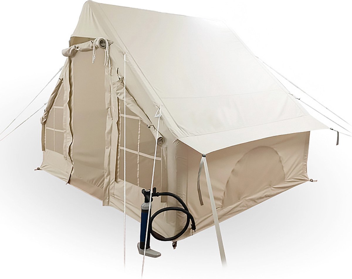  Opblaasbare Vier Persoons Tent Beige 300x200x210 Cm