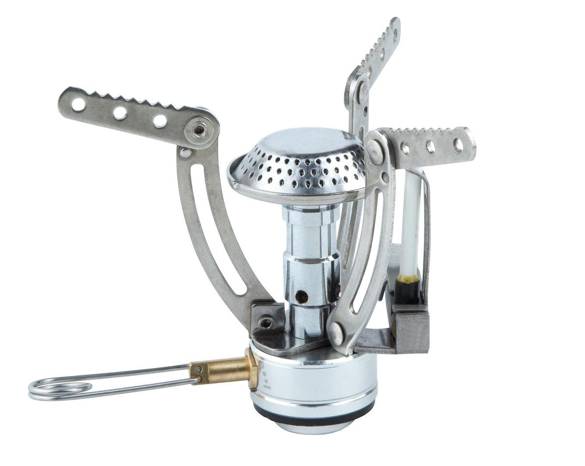  MacGyver Gasbrander Mini RVS - Camping Kookstel - Kookbrander - 10 Cm - Elektronische Ontsteking