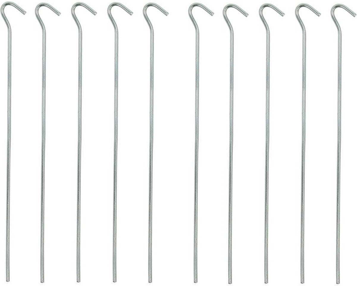 PROPLUS 10x Stuks Grondpennen/tentharingen Metaal Halfrond 30 Cm - Kampeer Artikelen Voor Tent Of Windscherm